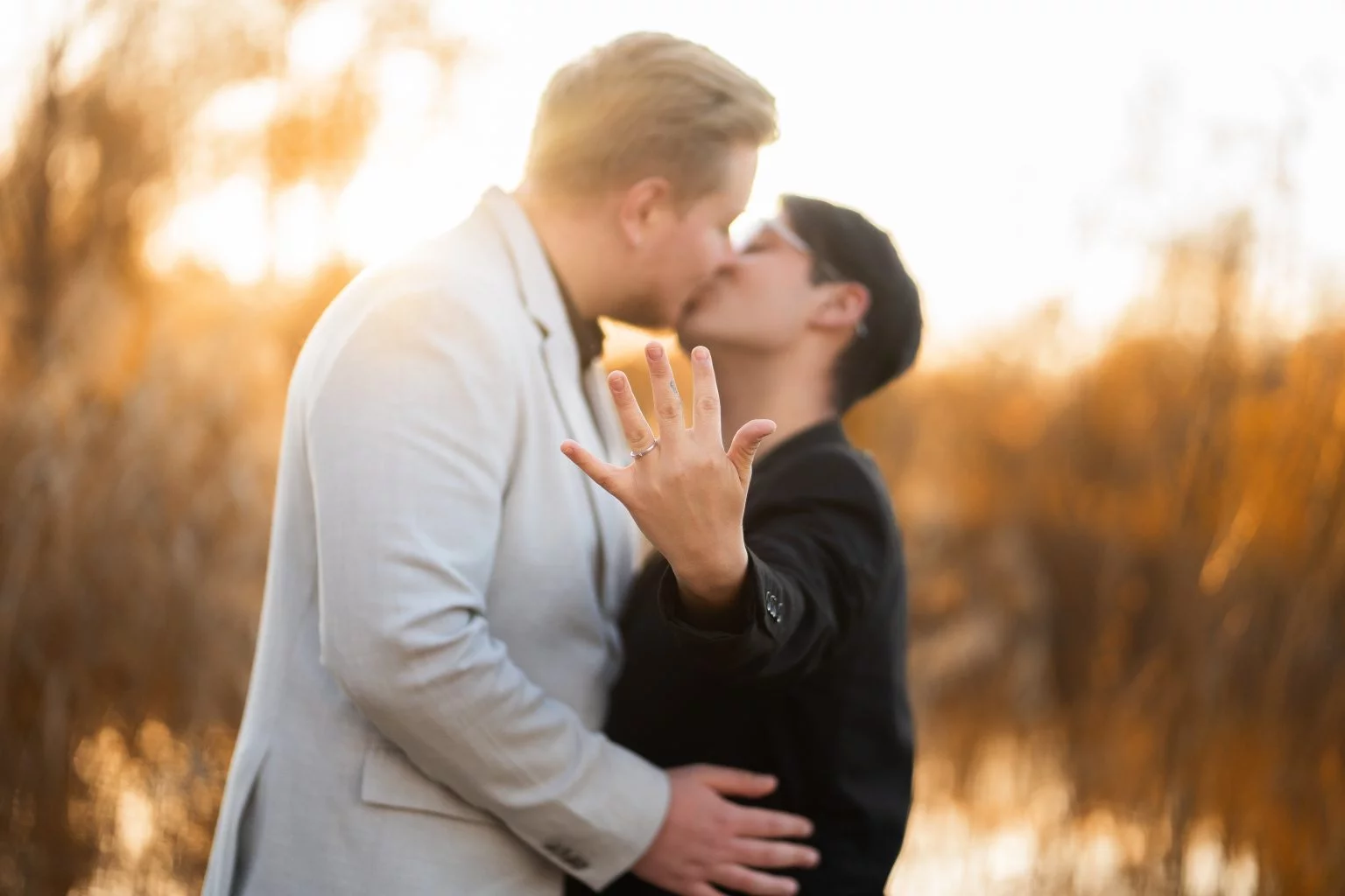 Couple sharing a kiss